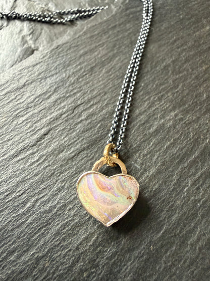 Pastel Opal Heart Pendant
