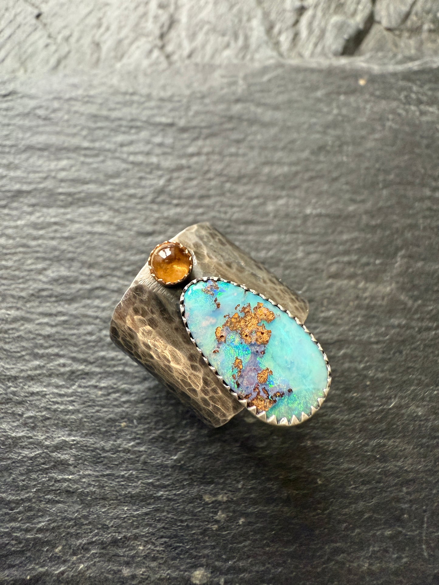 Citrine and Opal Statement Ring