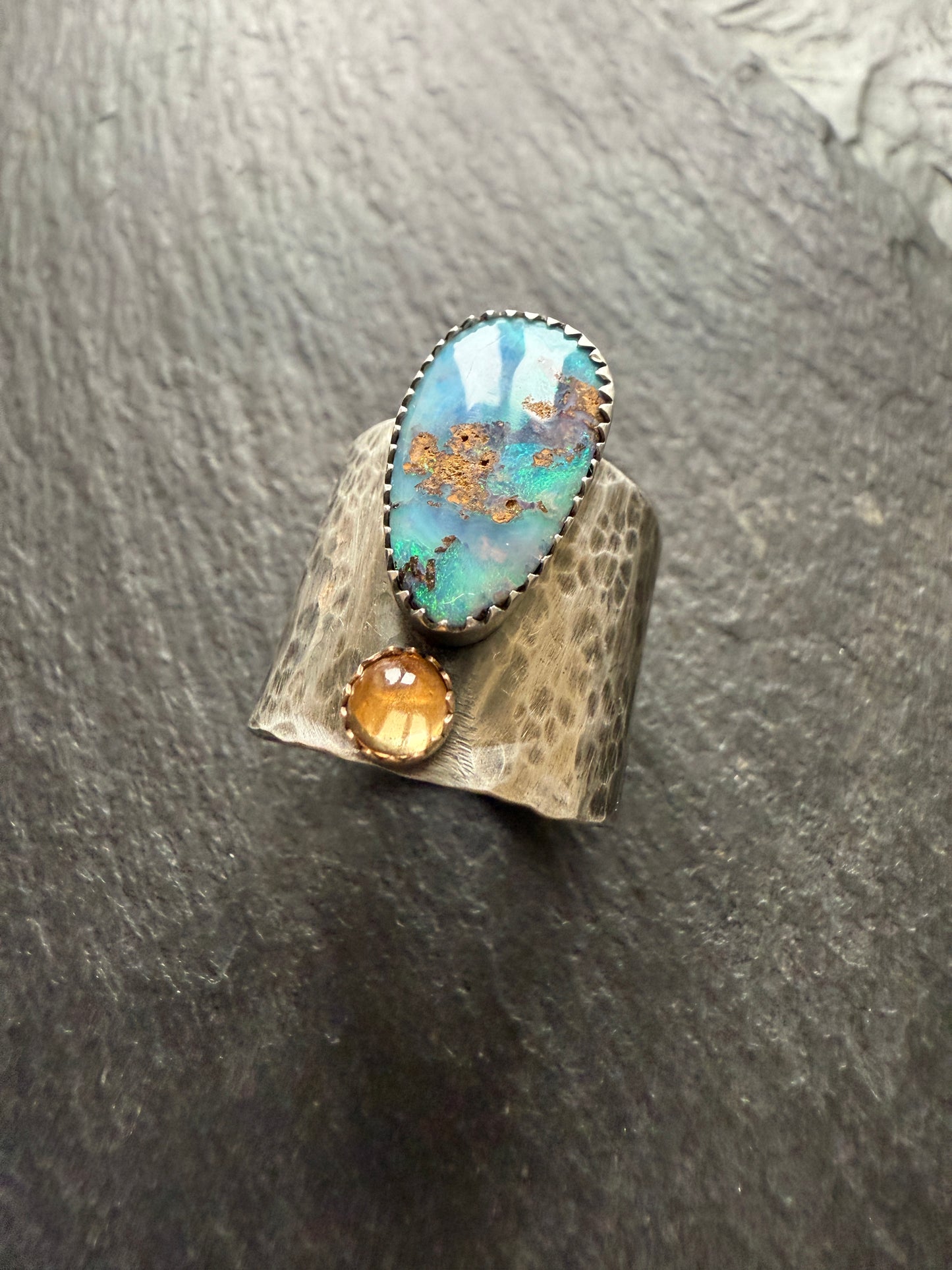 Citrine and Opal Statement Ring