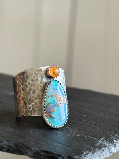 Citrine and Opal Statement Ring