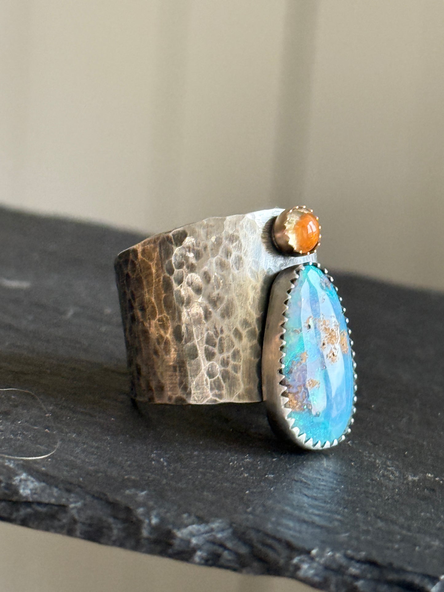 Citrine and Opal Statement Ring