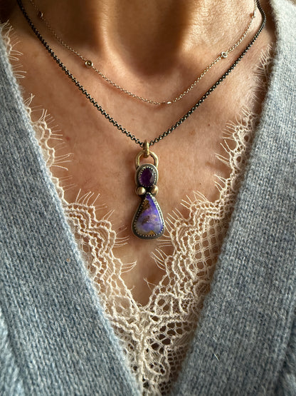 Amethyst and Boulder Opal Pendant
