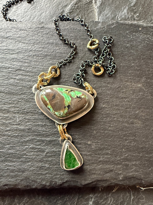 Turquoise & Vesuvianite Necklace