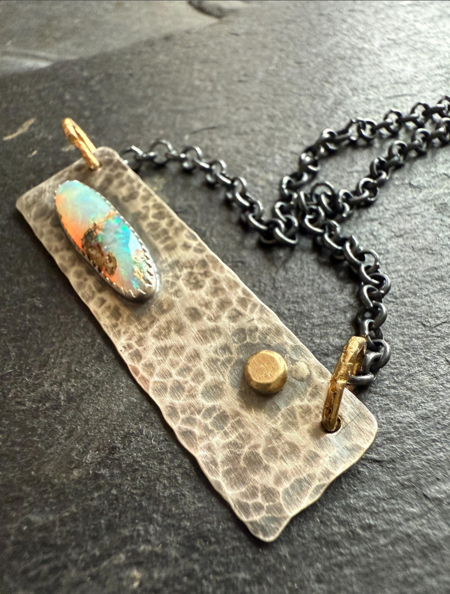 Opal Bar Necklace