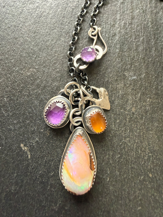 Opal with Citrine & Amethyst