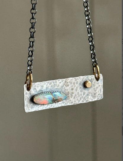 Opal Bar Necklace