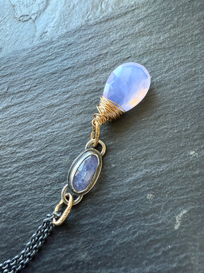 Chalcedony and Iolite Necklace