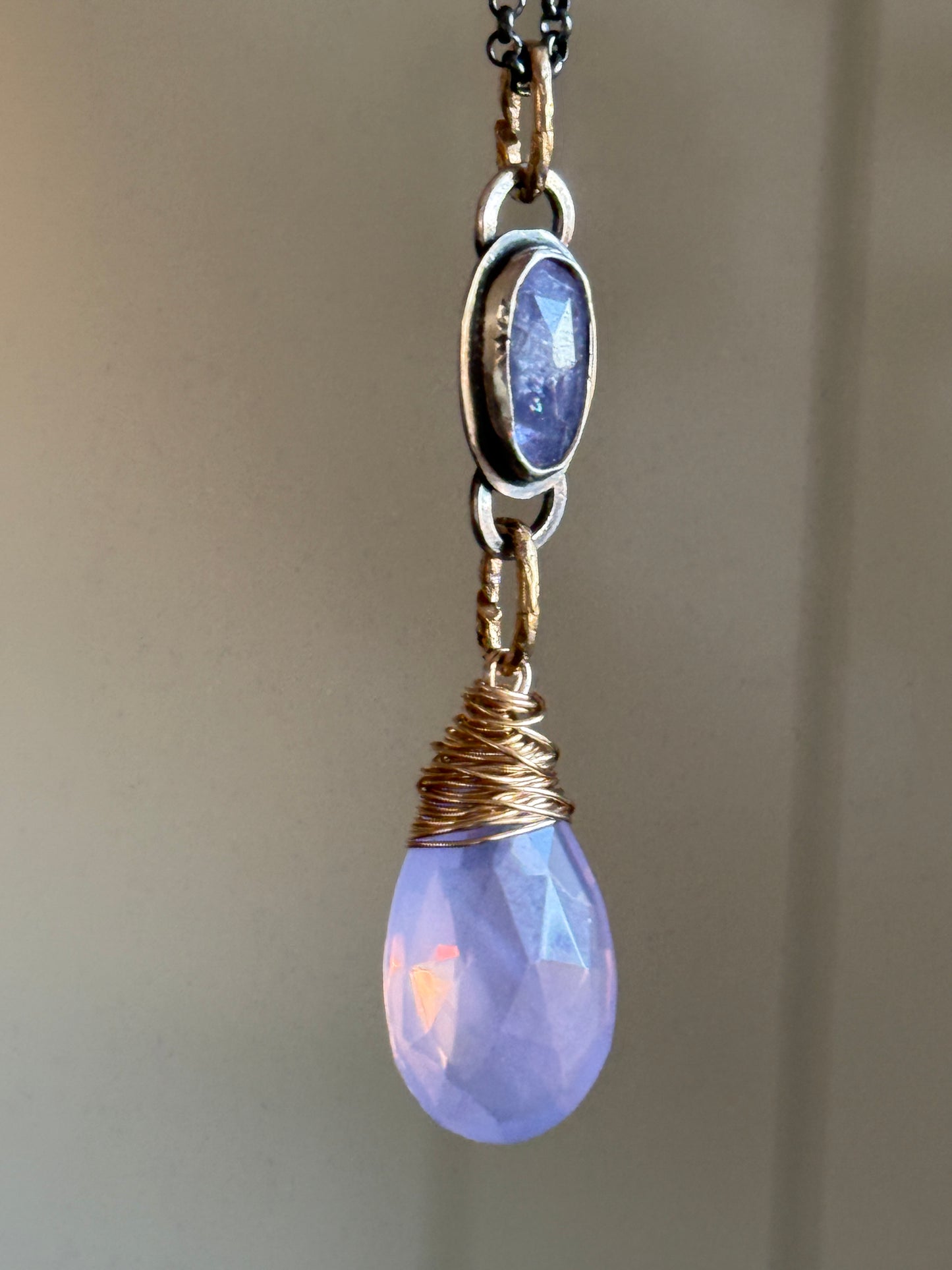 Chalcedony and Iolite Necklace