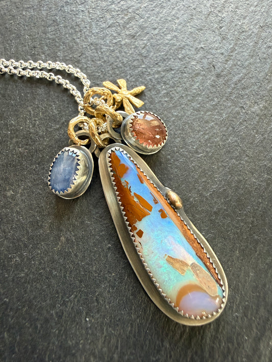 Multi stone Pendant Necklace