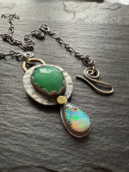 Chrysoprase and Opal Necklace