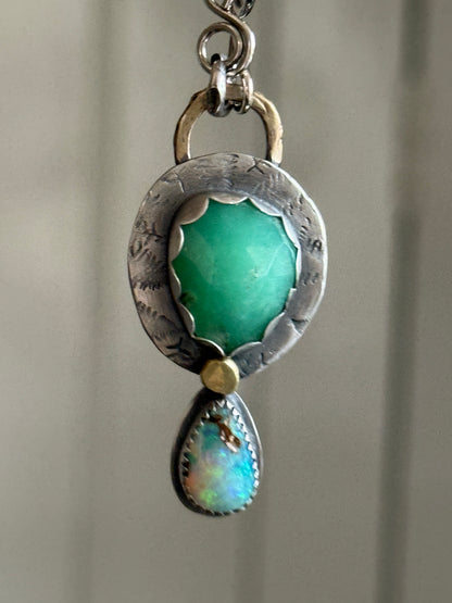 Chrysoprase and Opal Necklace