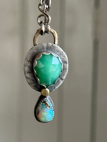 Chrysoprase and Opal Necklace