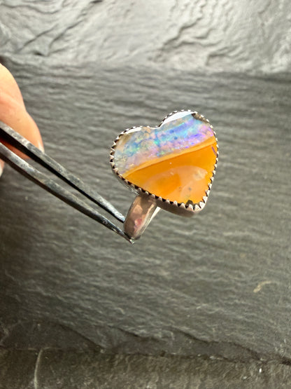 Heart Opal Ring US 7 / UK N 1/2