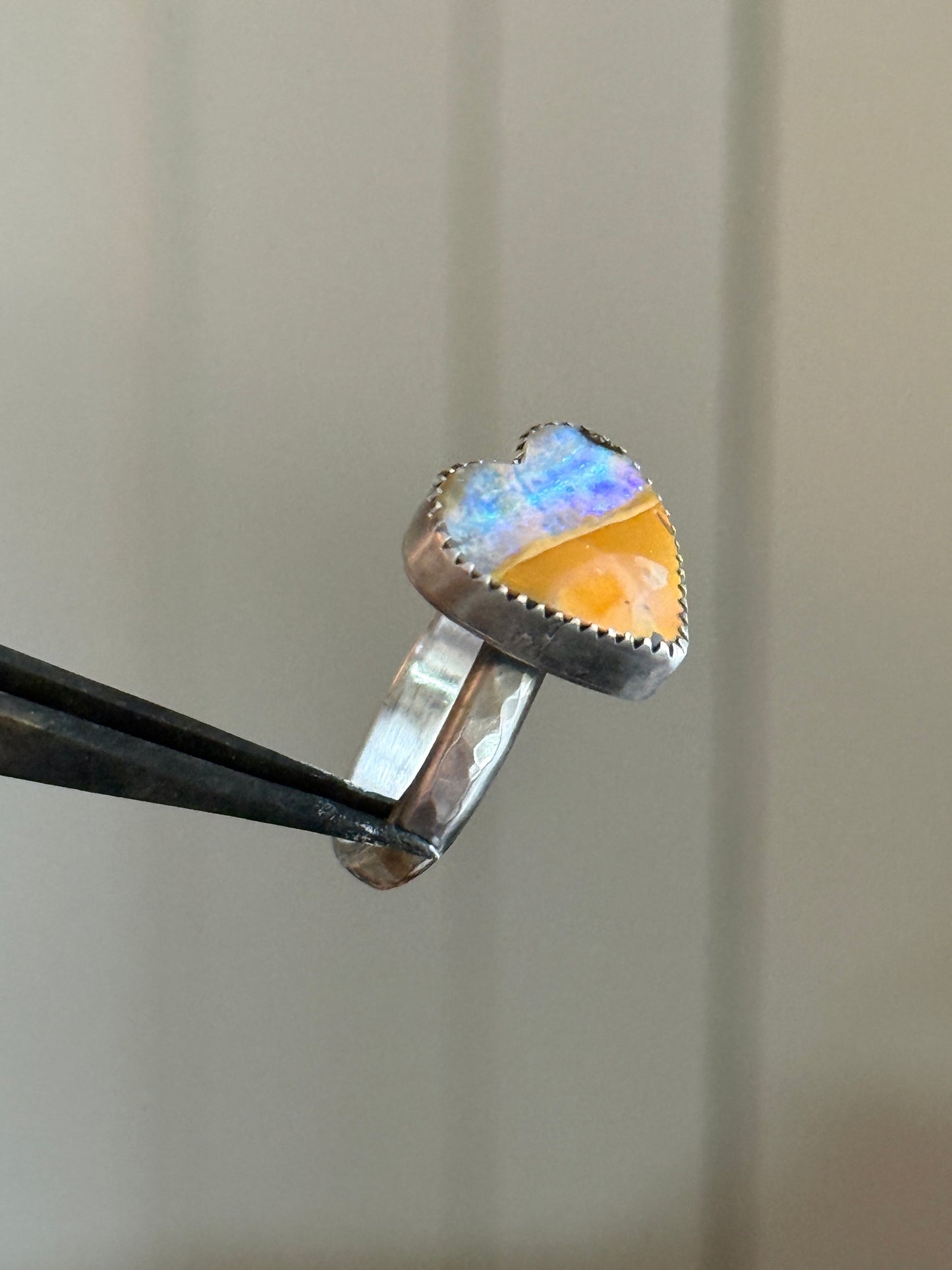 Heart Opal Ring US 7 / UK N 1/2