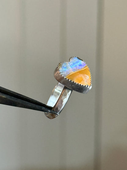 Heart Opal Ring US 7 / UK N 1/2