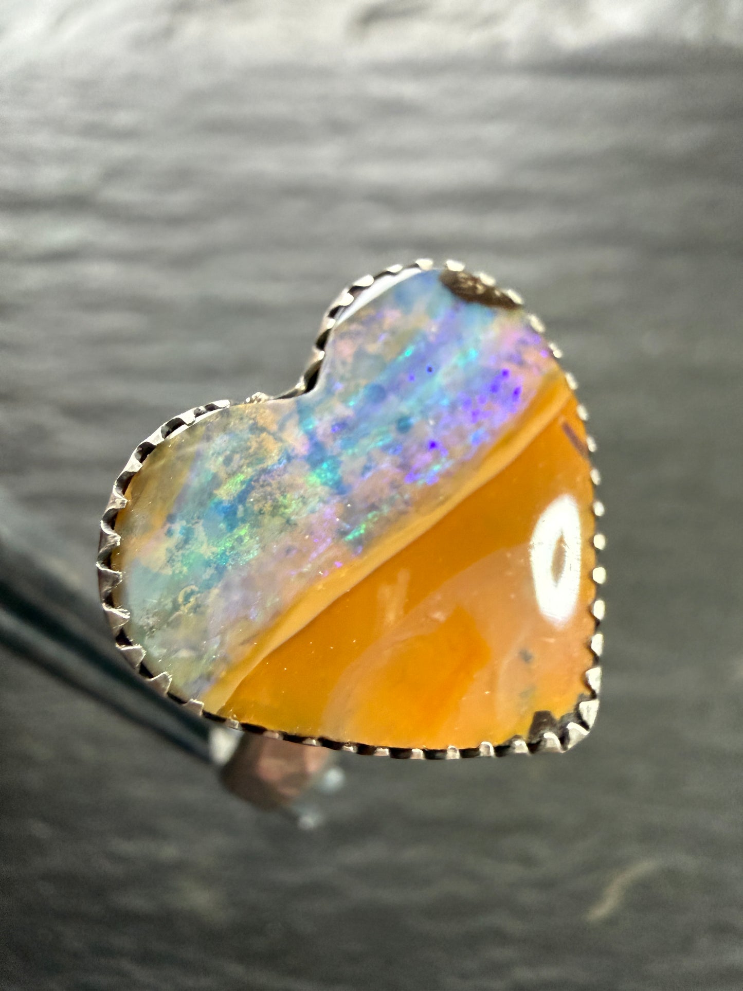 Heart Opal Ring US 7 / UK N 1/2