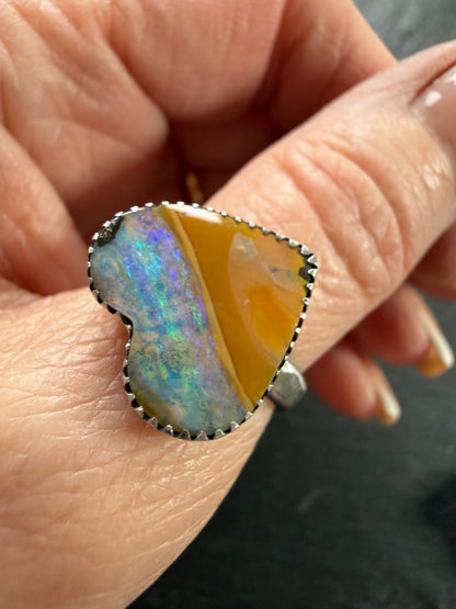 Heart Opal Ring US 7 / UK N 1/2