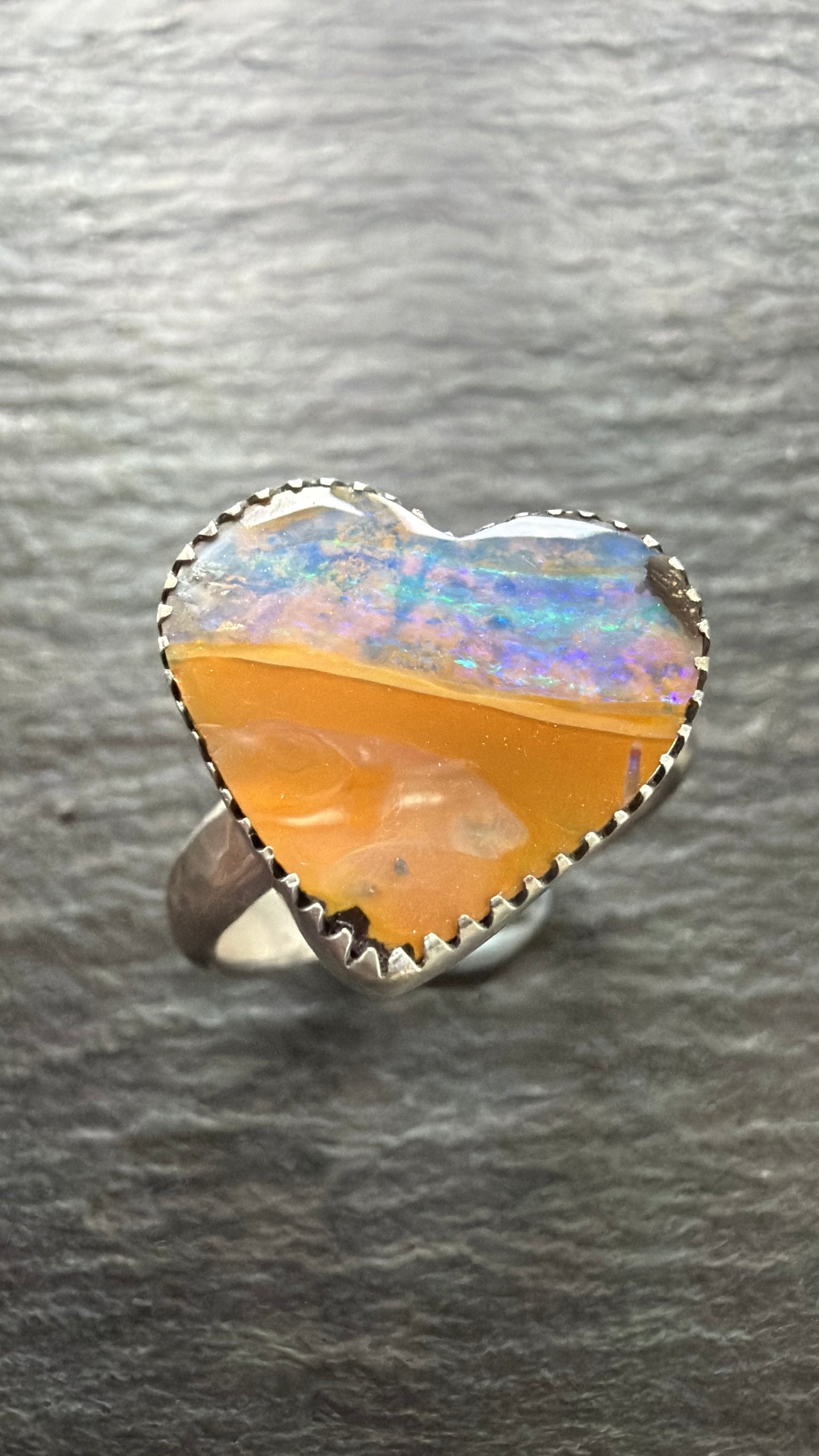 Heart Opal Ring US 7 / UK N 1/2