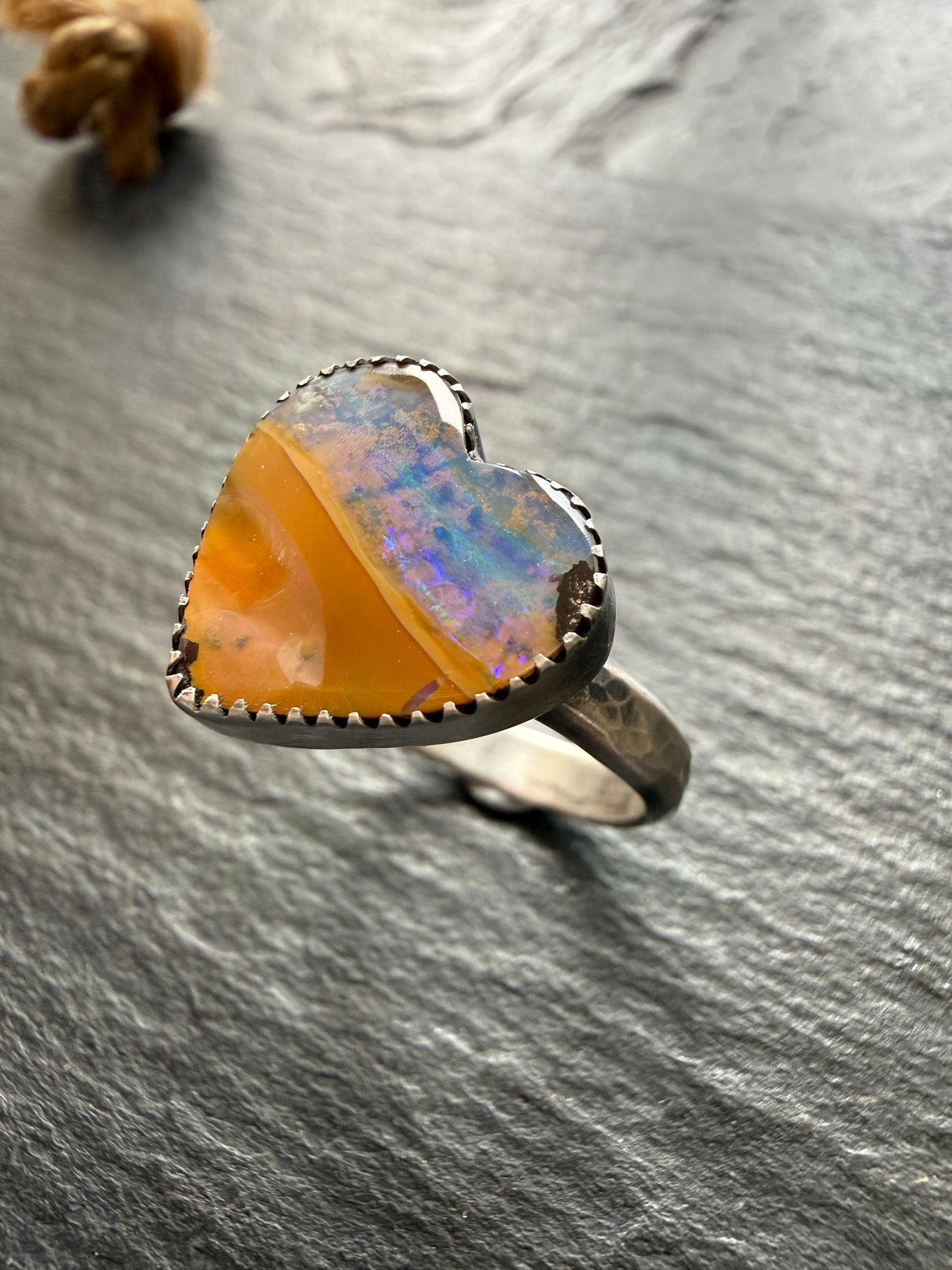 Heart Opal Ring US 7 / UK N 1/2