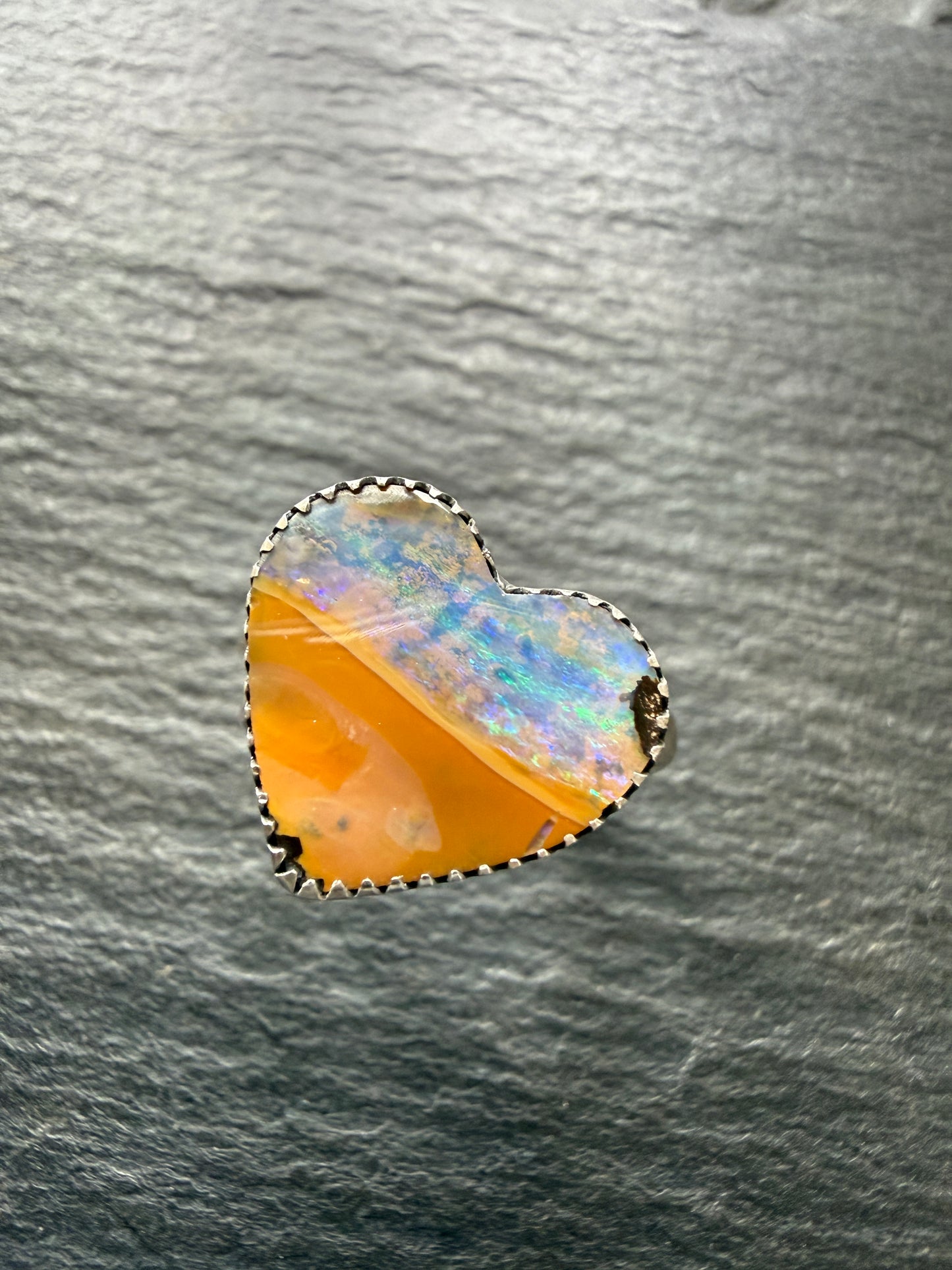 Heart Opal Ring US 7 / UK N 1/2