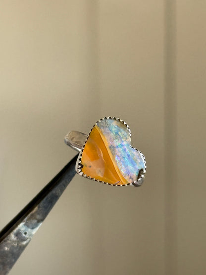 Heart Opal Ring US 7 / UK N 1/2