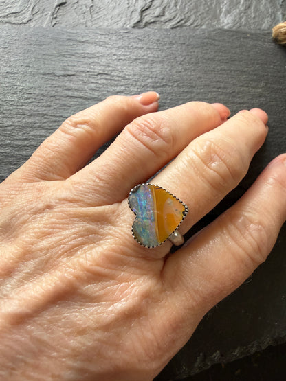 Heart Opal Ring US 7 / UK N 1/2