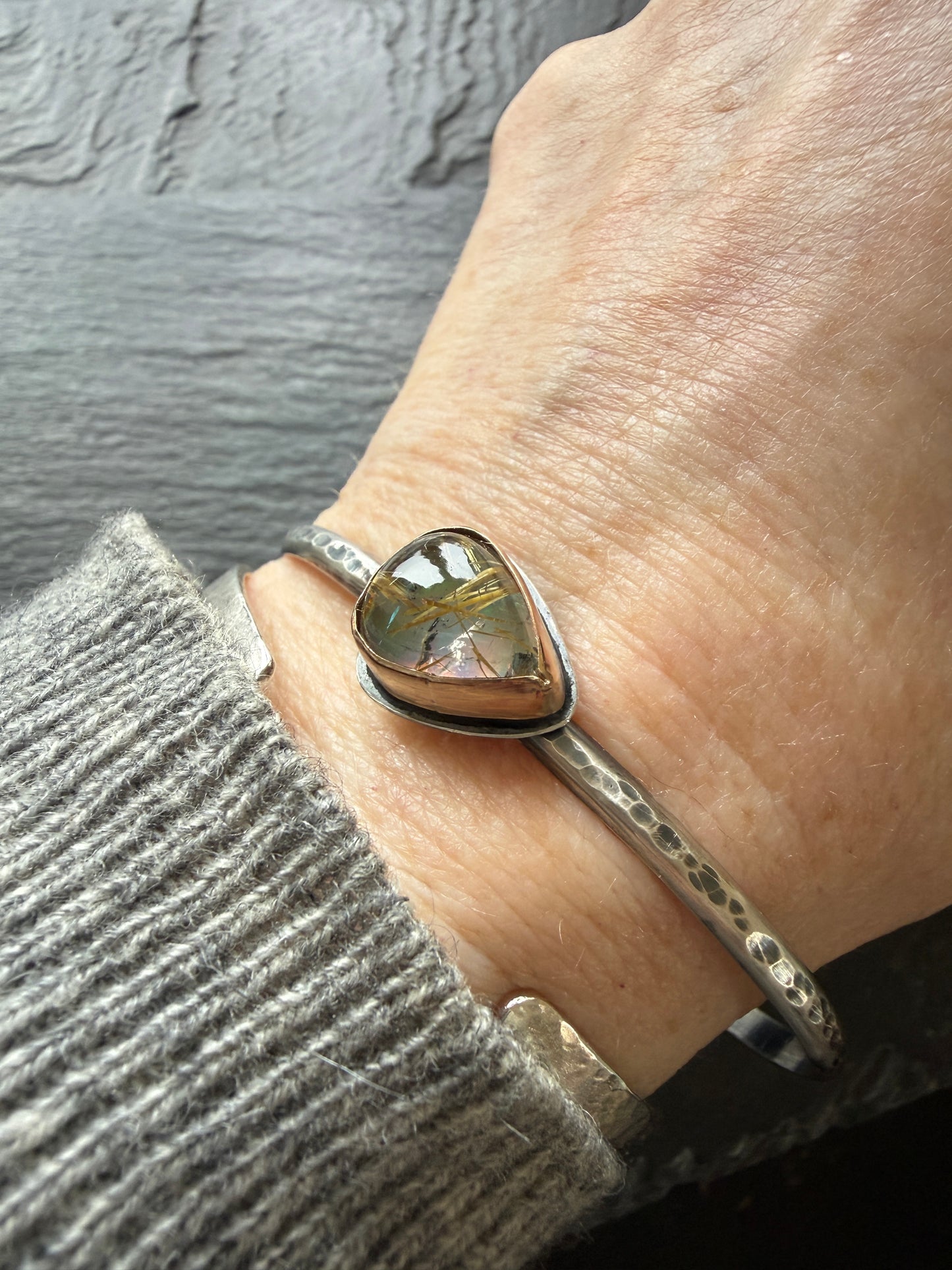 Rutile quartz with Aurora Opal