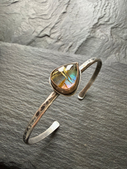 Rutile quartz with Aurora Opal