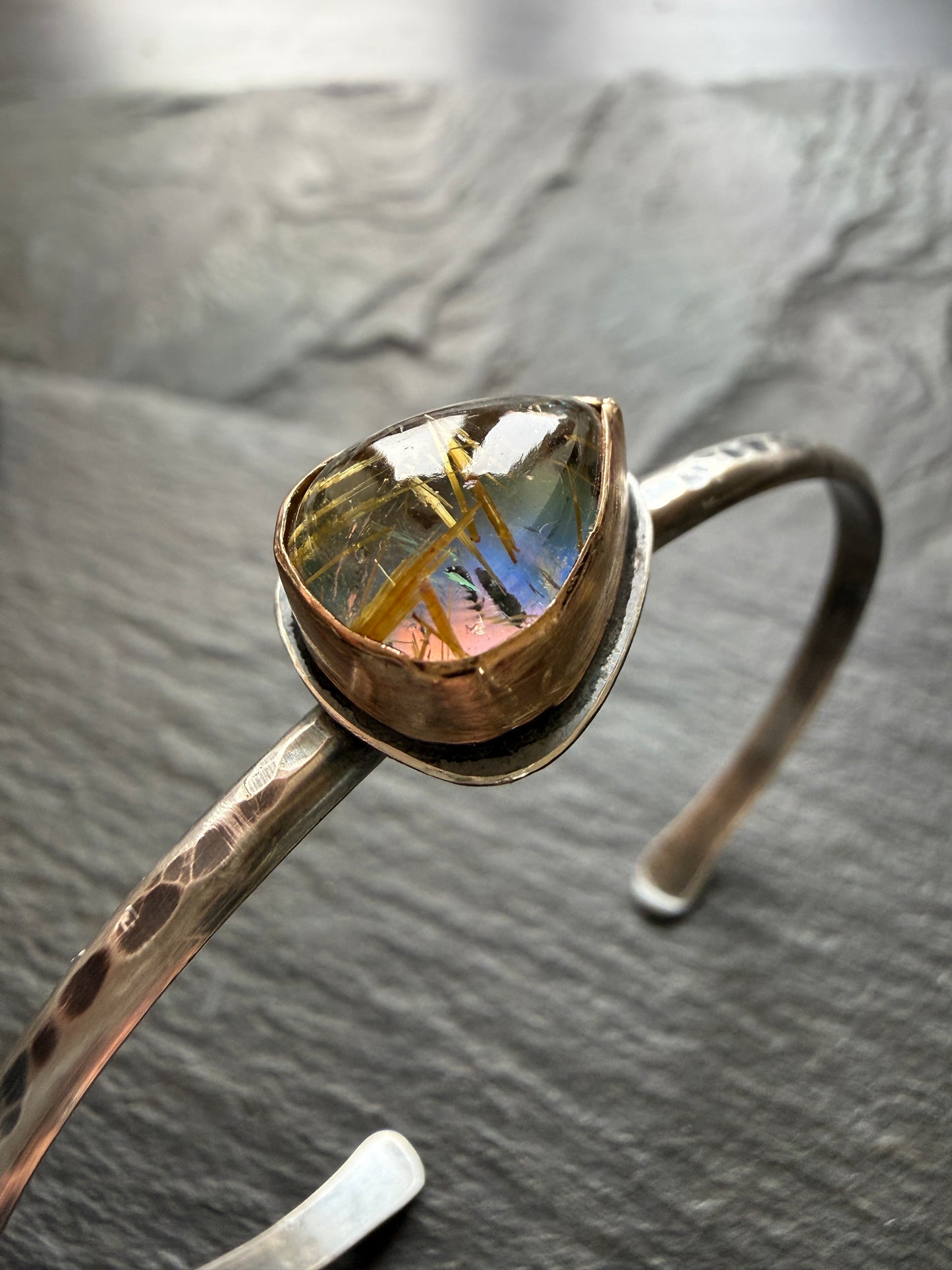 Rutile quartz with Aurora Opal