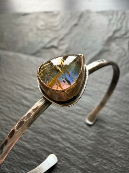 Rutile quartz with Aurora Opal