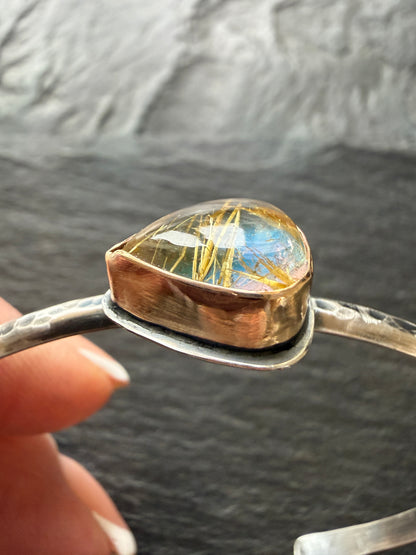 Rutile quartz with Aurora Opal