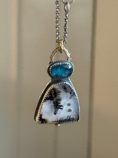 Dentritic Agate and Kyanite Necklace