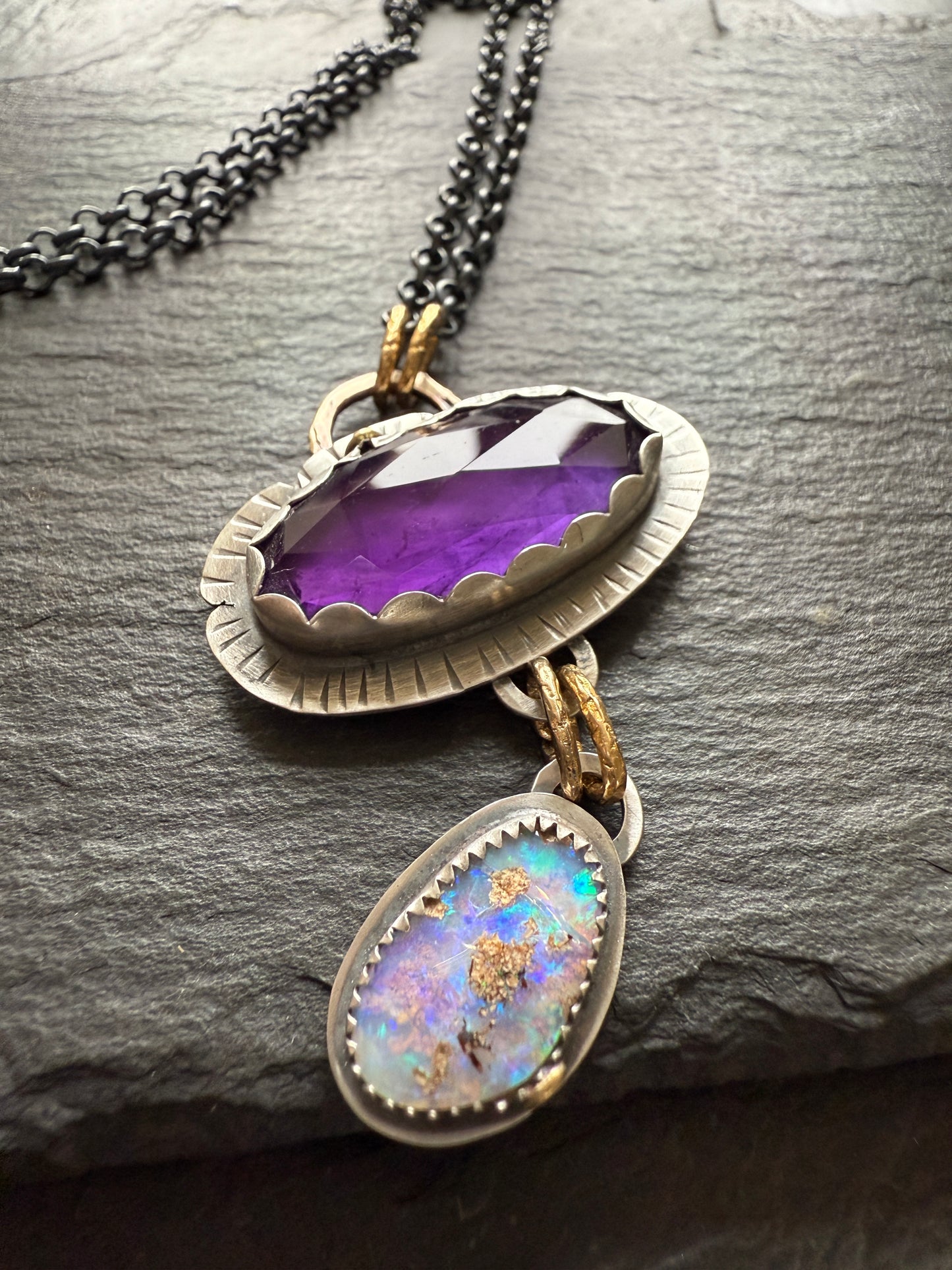 Amethyst and Opal Necklace