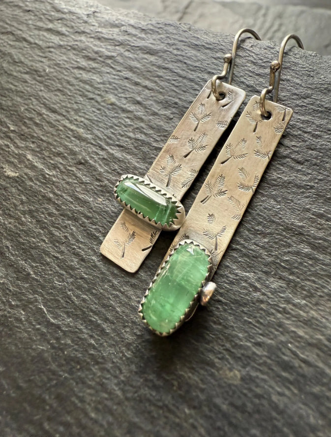 Green tourmaline earrings