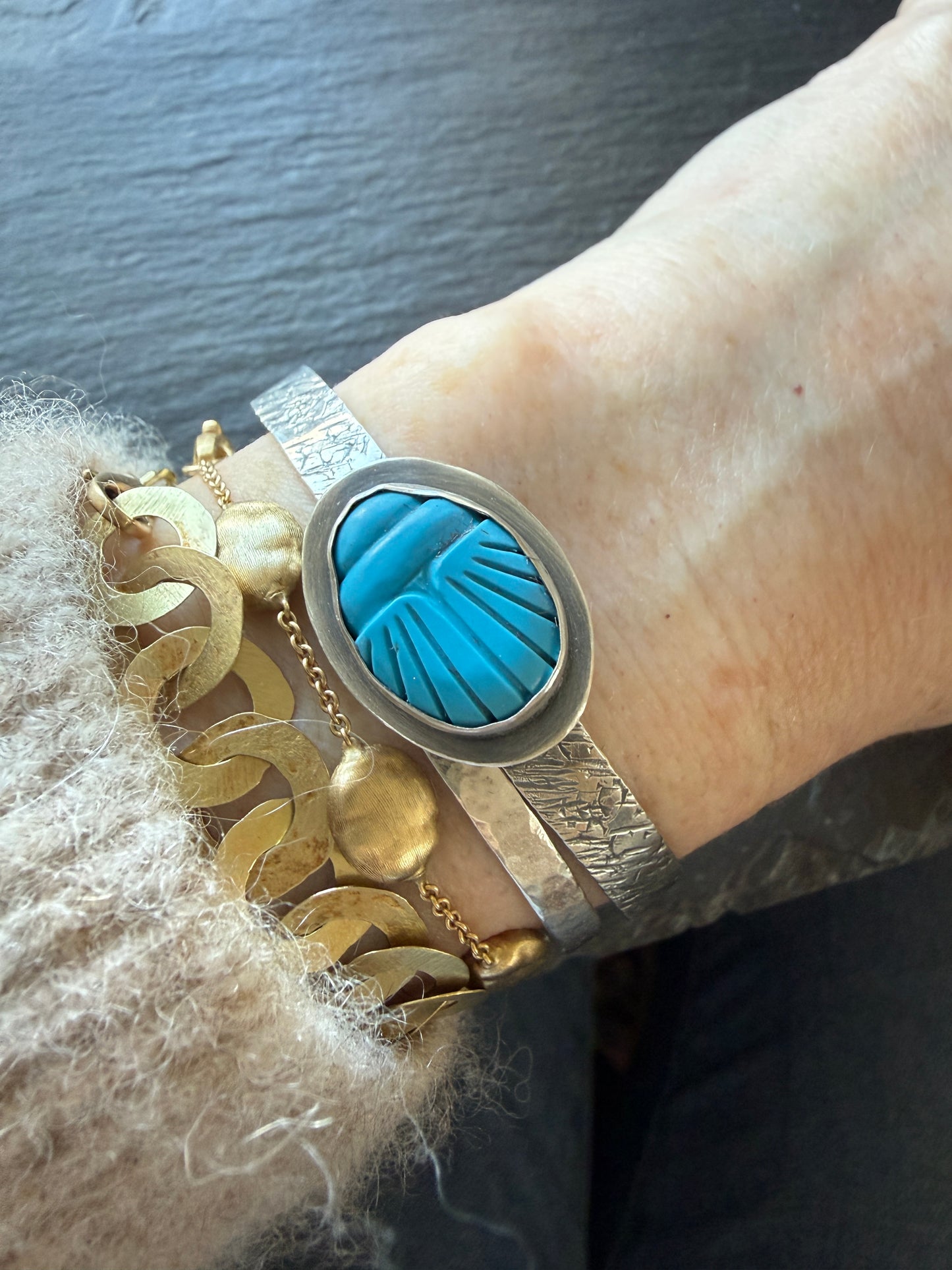 Turquoise Scarab Bangle