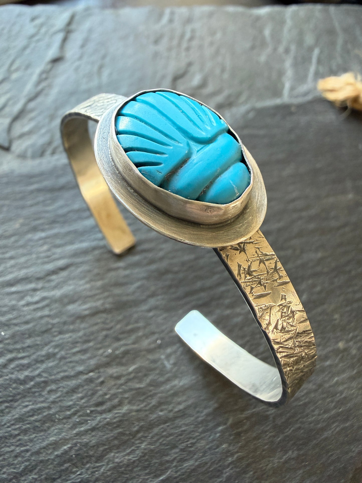 Turquoise Scarab Bangle