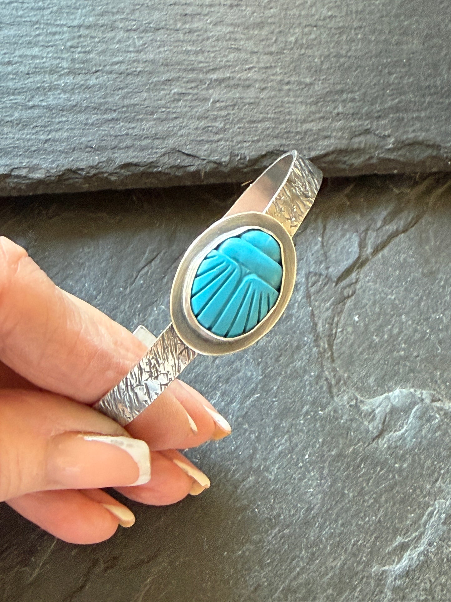 Turquoise Scarab Bangle