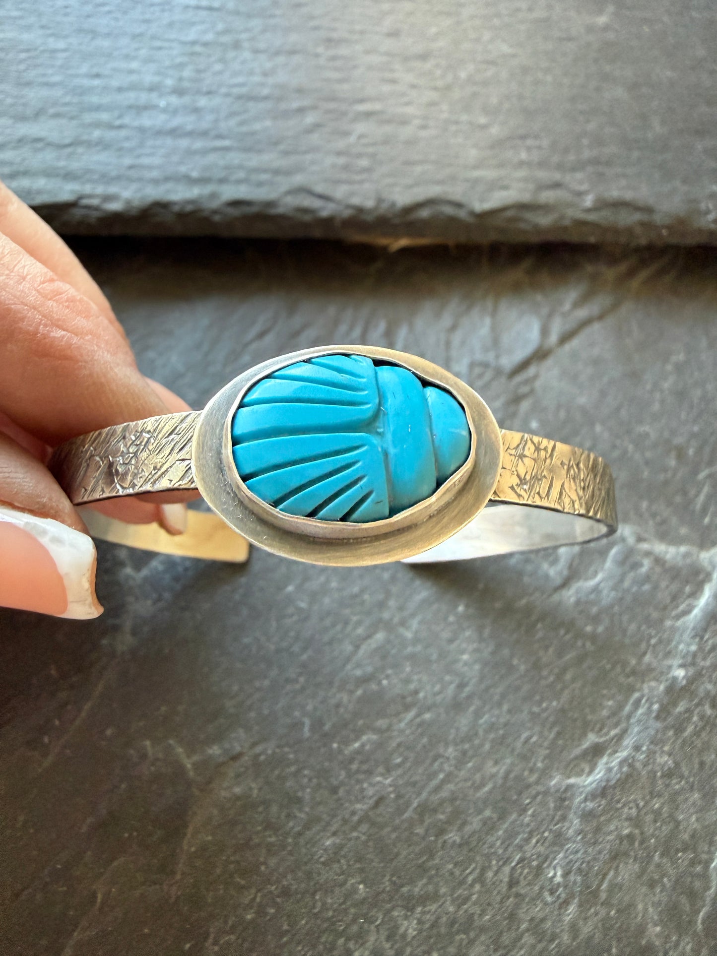 Turquoise Scarab Bangle