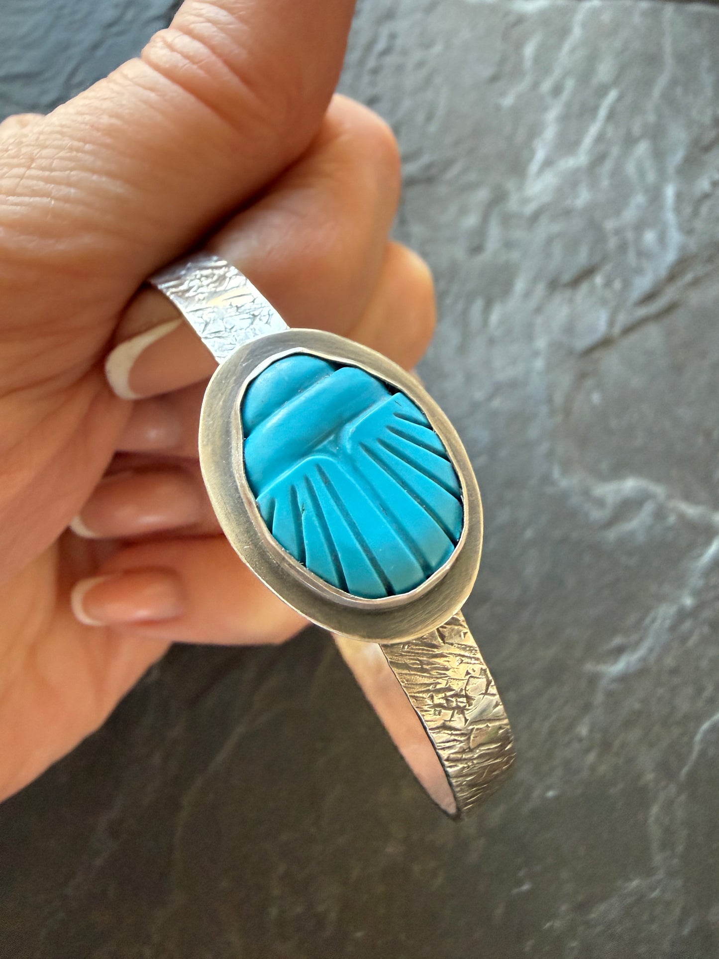 Turquoise Scarab Bangle