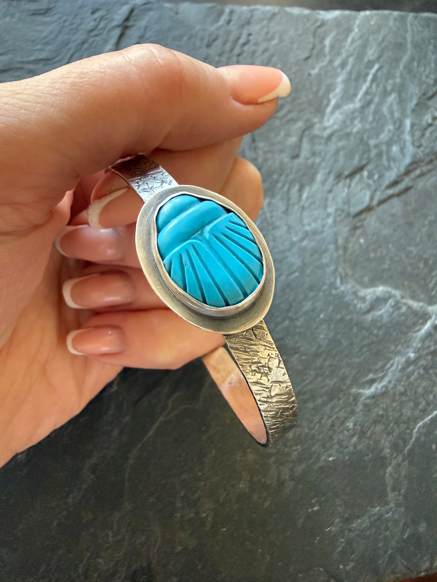 Turquoise Scarab Bangle