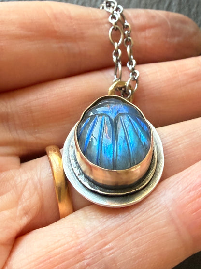 Labradorite Scarab Necklace
