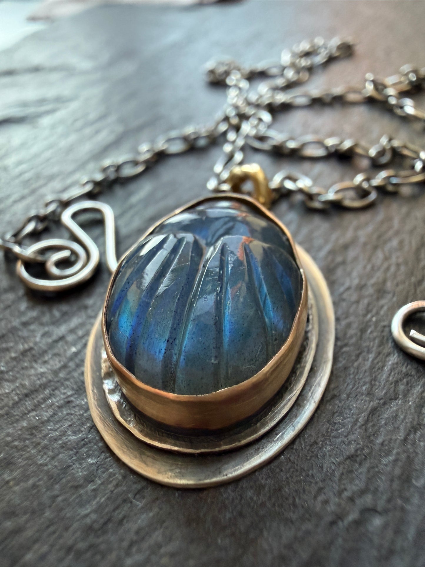 Labradorite Scarab Necklace