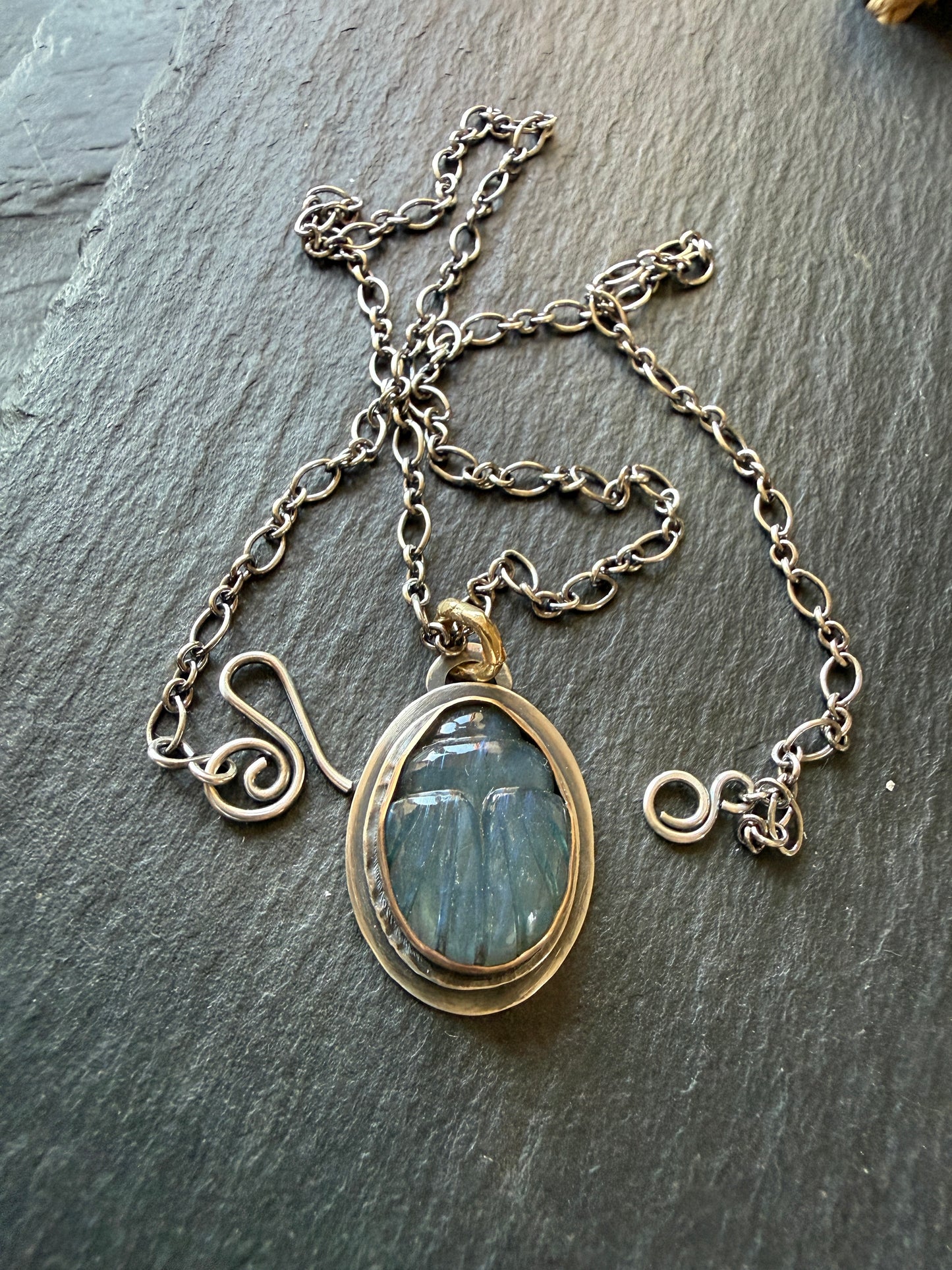 Labradorite Scarab Necklace