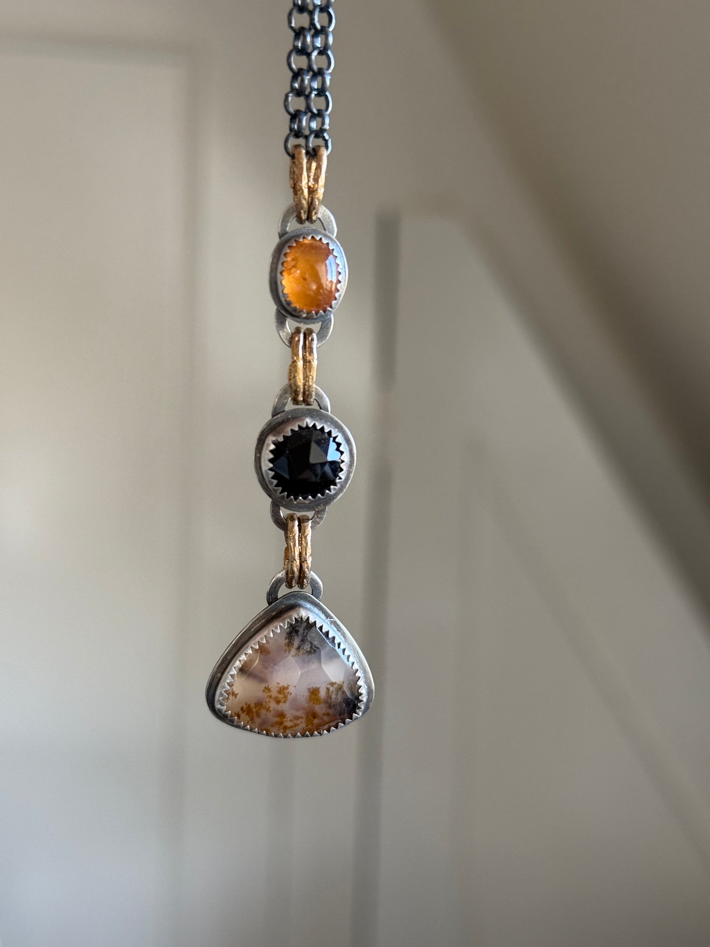 Dentritic agate long necklace