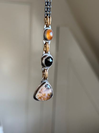 Dentritic agate long necklace