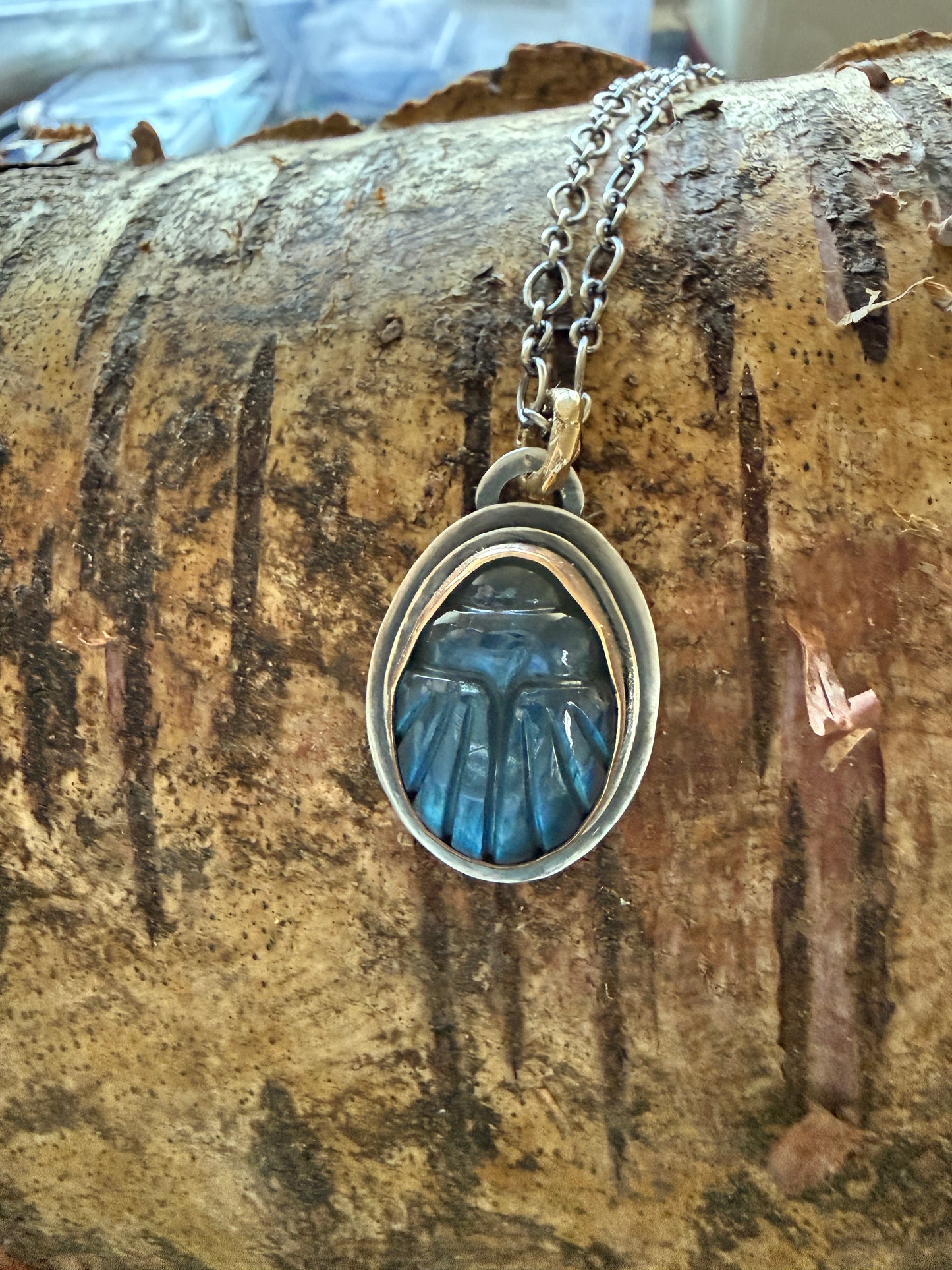 Labradorite Scarab Necklace
