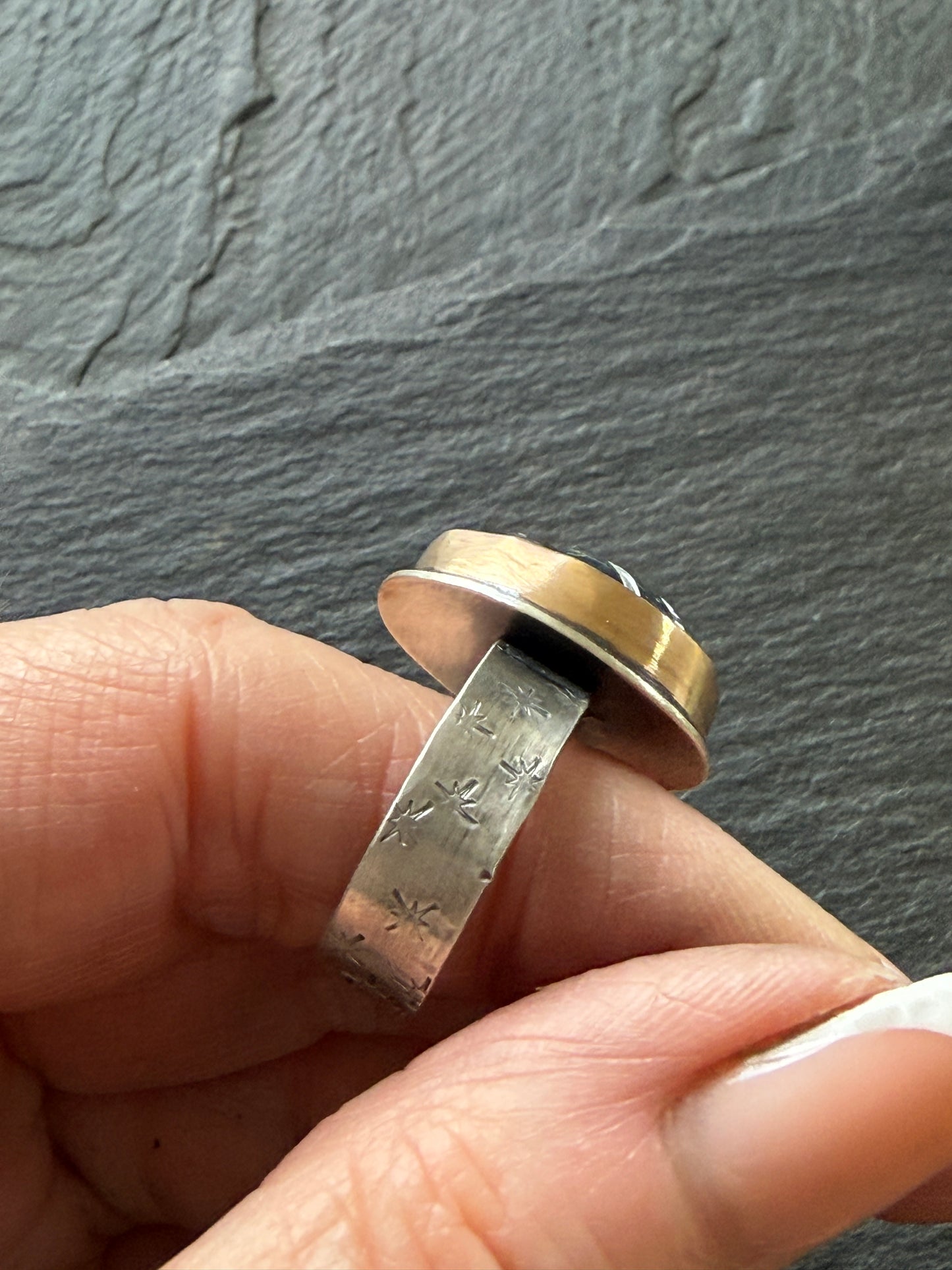 Labradorite Scarab Ring