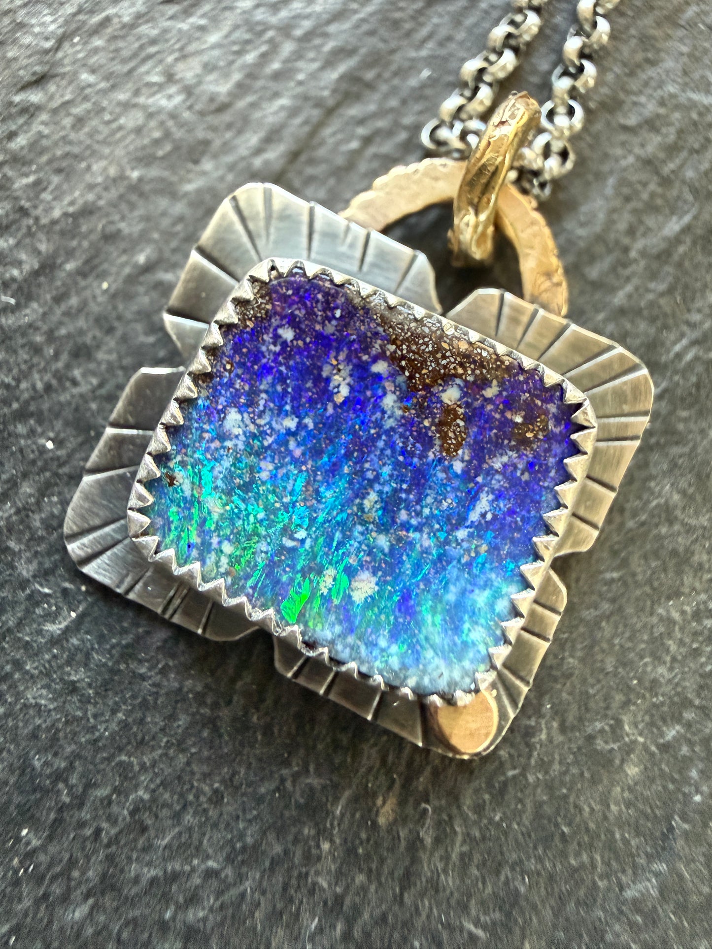 Starry Night Opal Pendant