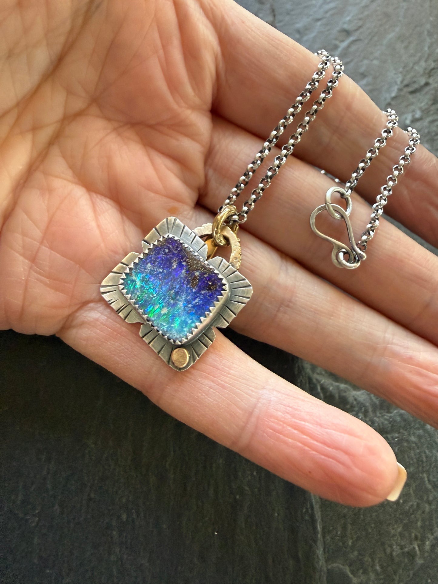 Starry Night Opal Pendant
