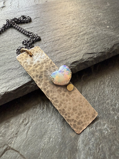 Boulder opal bar necklace